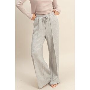 NWT High-waist Drawstring Pintuck Pants HEATHER GREY